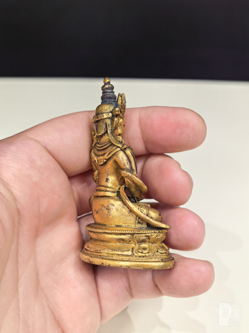 清中期 铜鎏金无量寿佛坐像 - 图5